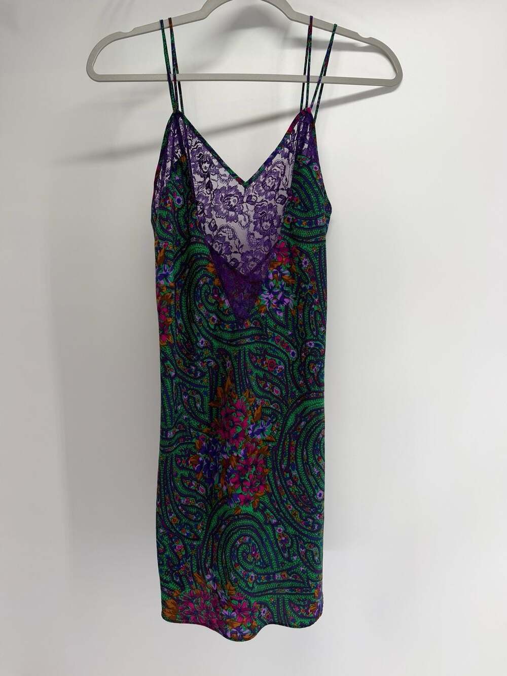 Victoria’s Secret Gold Label Size S Paisley Lace Slip 90s Y2K Boho